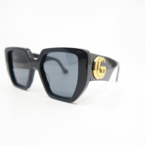 Gucci GG0956S 003 54mm Black and Gold Logo,  New Women's Sunglasses. - Picture 4 of 8